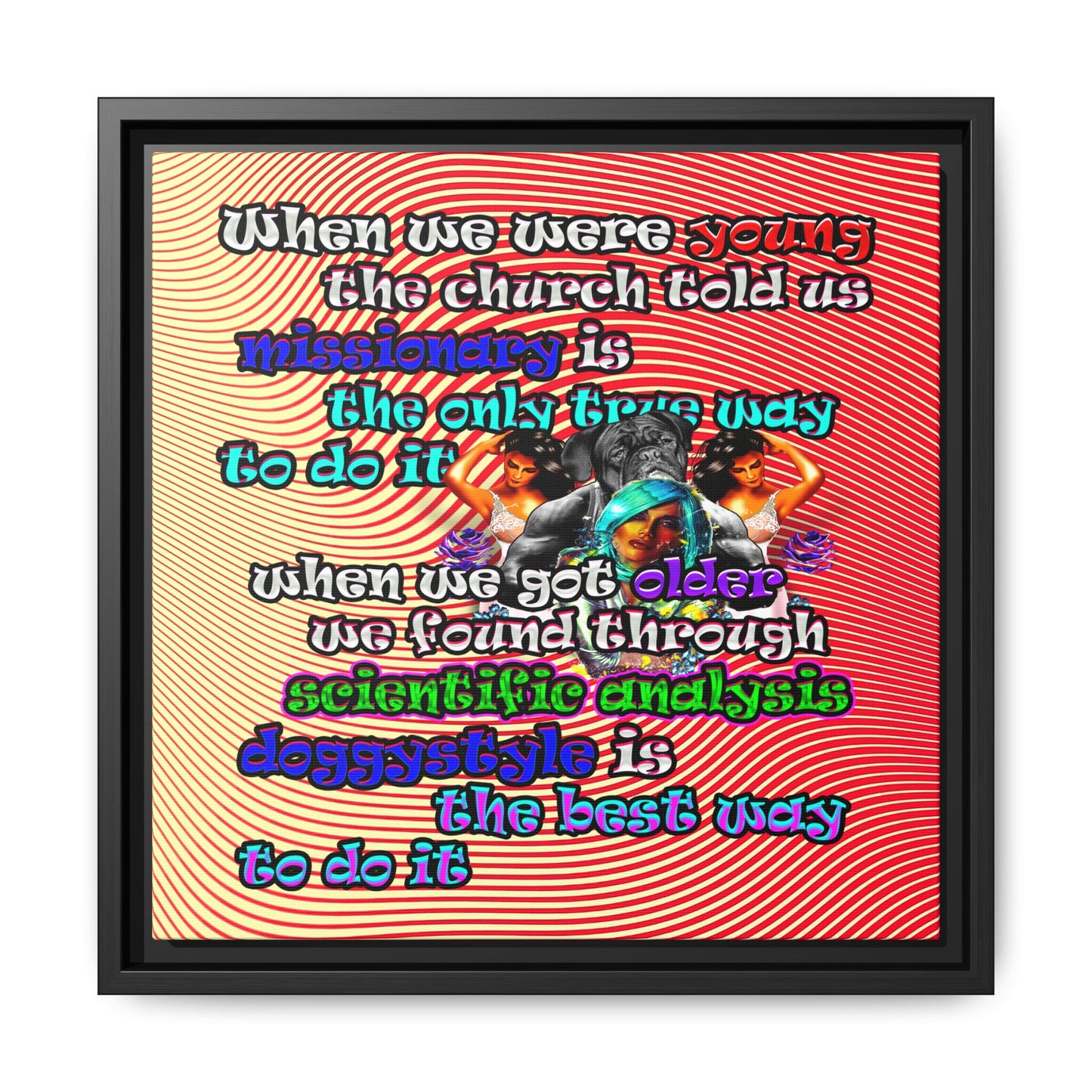doggystyle - framed canvas art (yellow-orange wave)