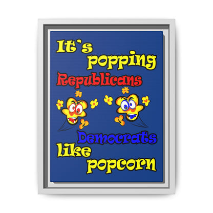 popping like popcorn - framed canvas art (dark blue)