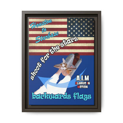 shoot for the stars - framed canvas art (dark blue)