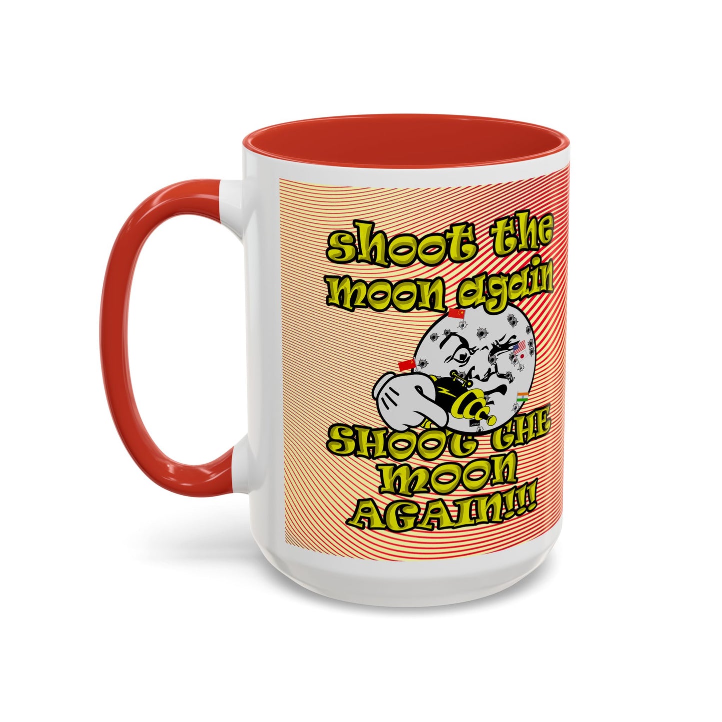 shoot the moon again - Accent Mug (yellow-orange wave)