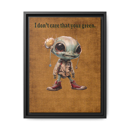 I don't care that your green - framed canvas art (brown papyrus)