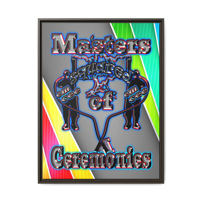 em cee squared - framed canvas art (rainbow split)