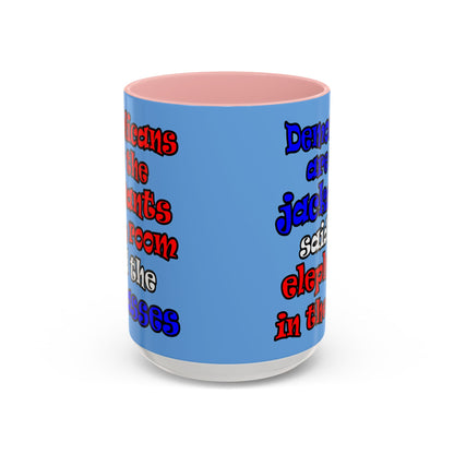 donkeys and elephants - Accent Mug (light blue)