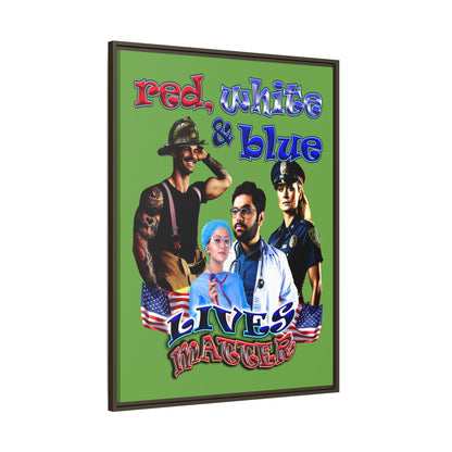 rw&b lives matter - framed canvas art (green)
