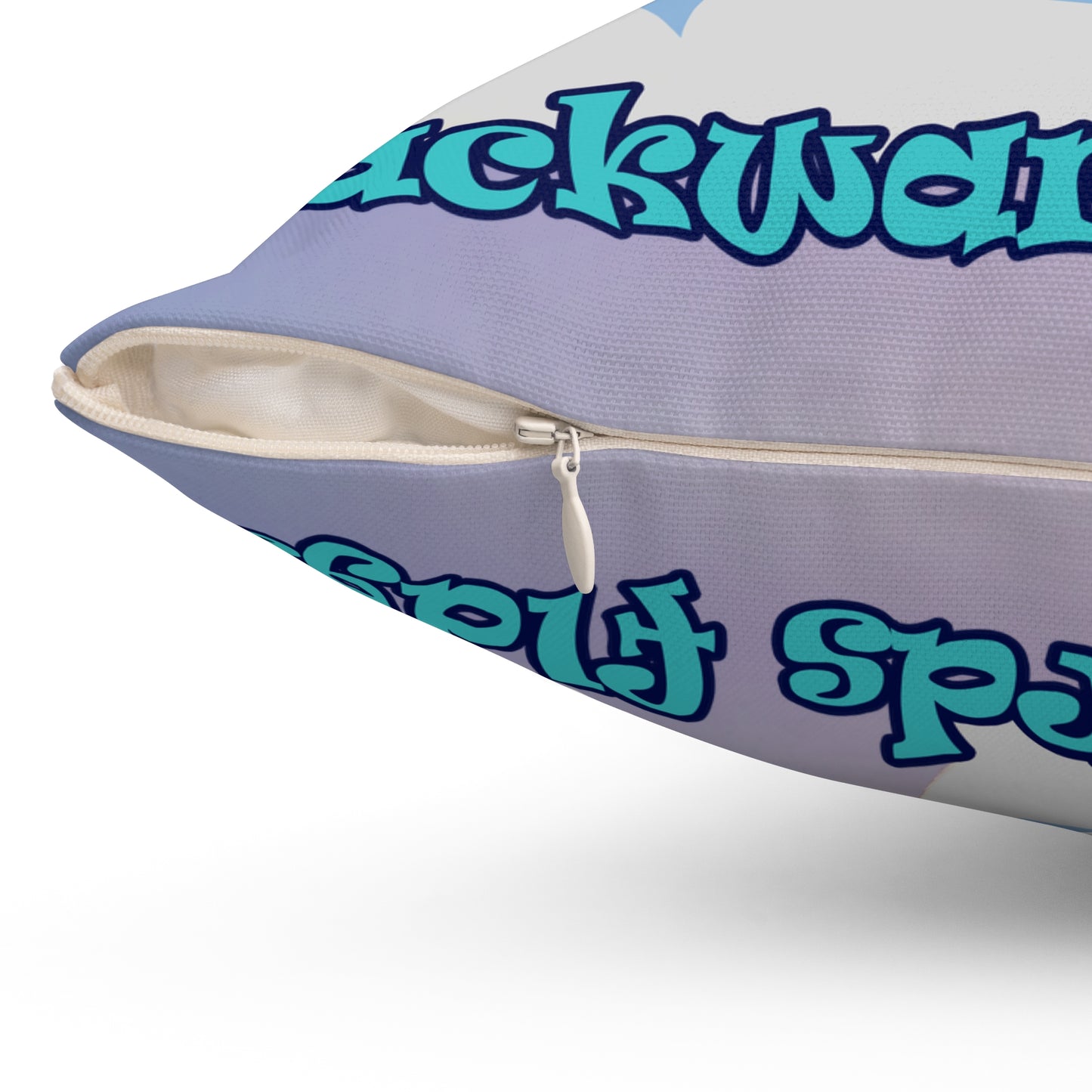 shoot for the stars - Spun Polyester Square Pillow - (light blue-pink wave)