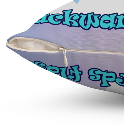 shoot for the stars - Spun Polyester Square Pillow - (light blue-pink wave)