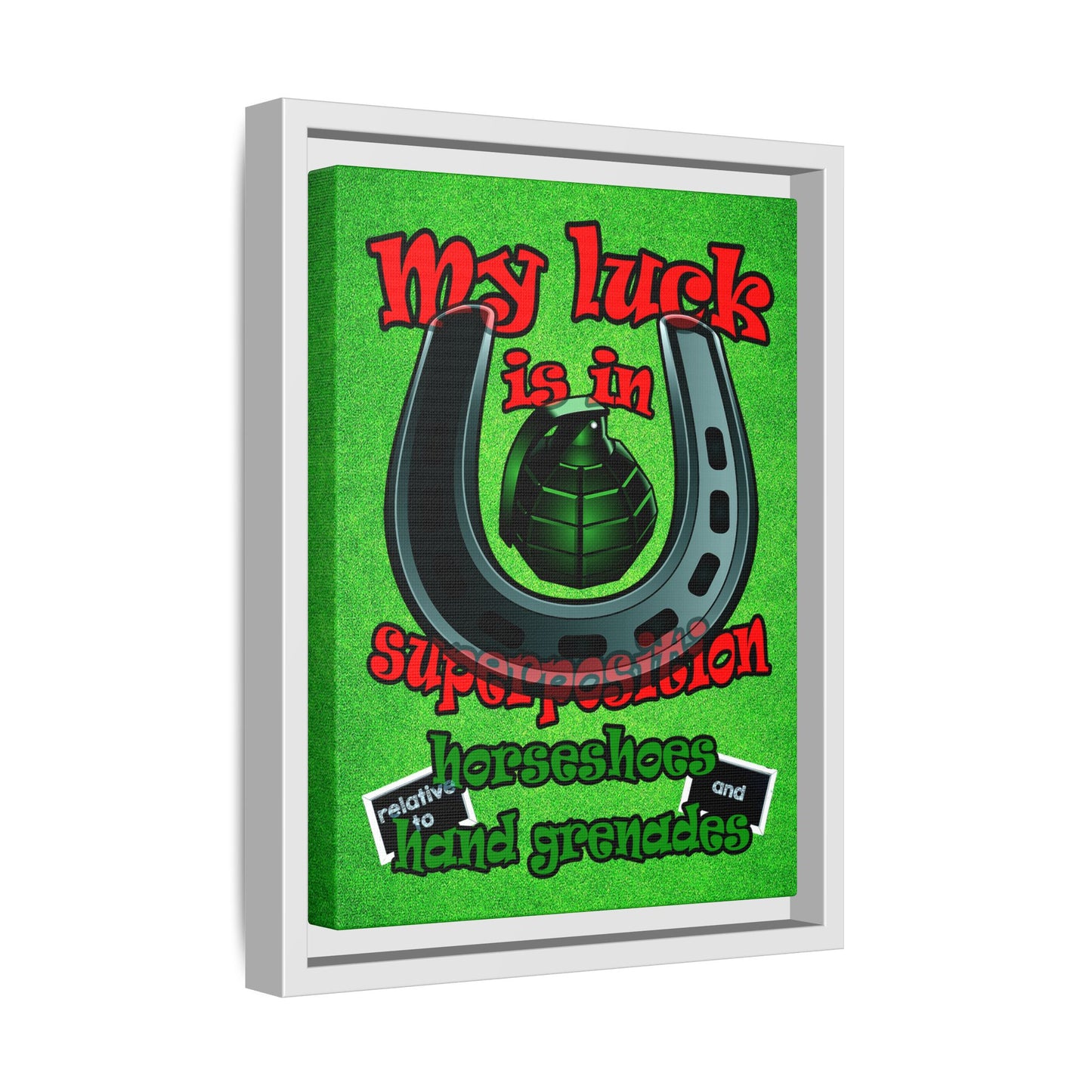 my luck - framed canvas art (green turf)