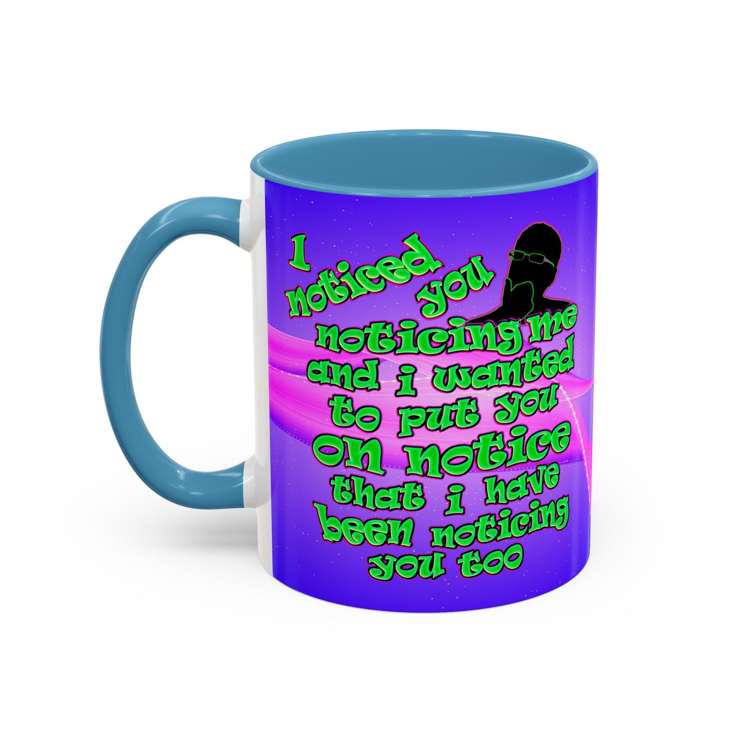 noticed you noticing - Accent Mug (purple-pink wave)