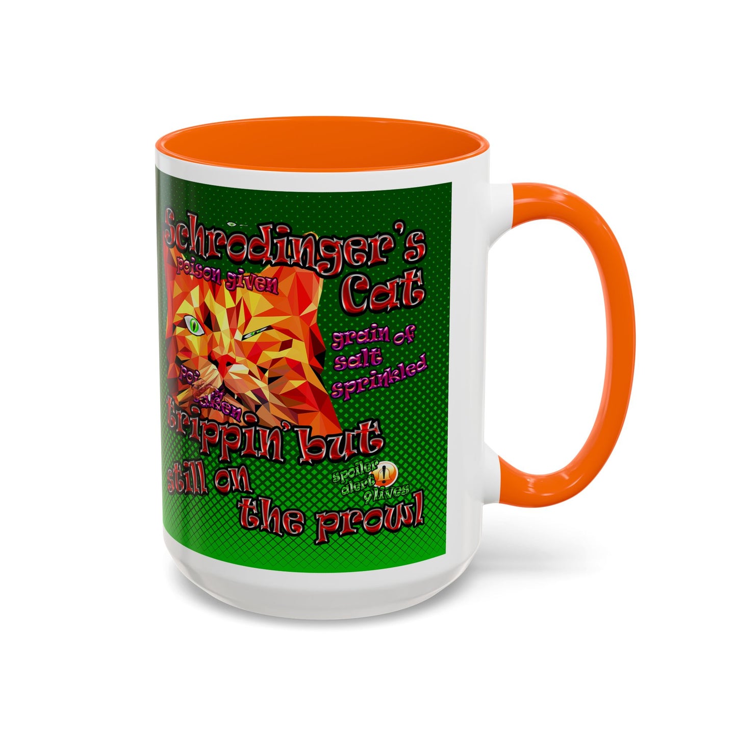 schrodinger's cat - Accent Mug (logo green)