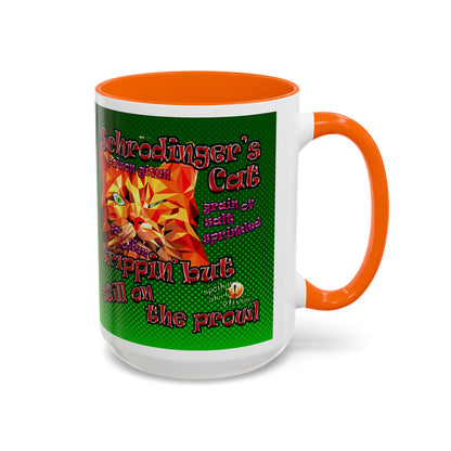 schrodinger's cat - Accent Mug (logo green)