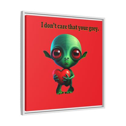 I don't care that your grey - framed canvas art (red)