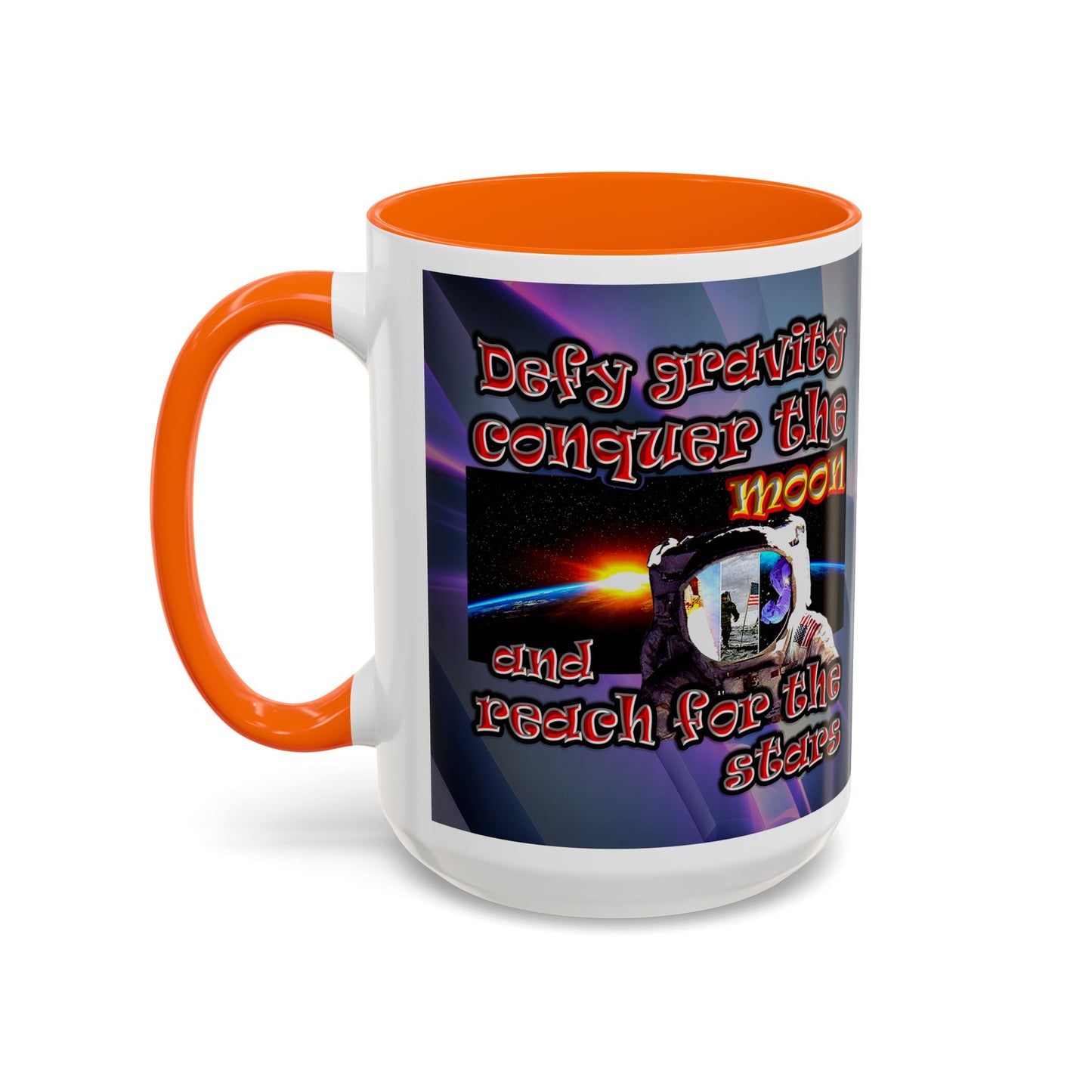 defy conquer reach - Accent Mug (grey-pink wave)