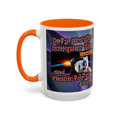 defy conquer reach - Accent Mug (grey-pink wave)