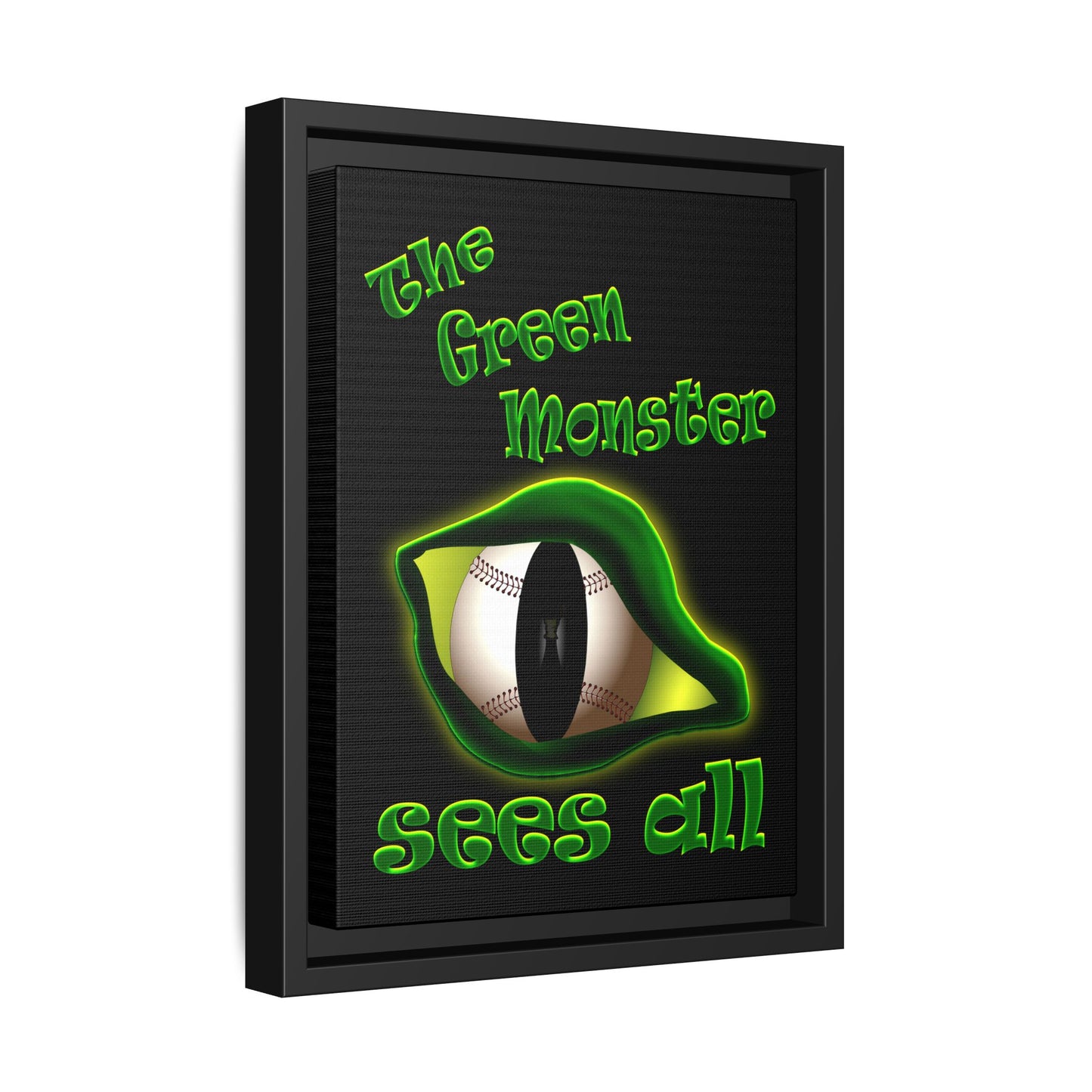 green monster - framed canvas art (black)