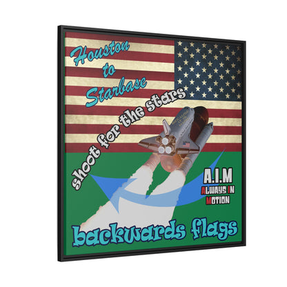 shoot for the stars - framed canvas art (dark green)