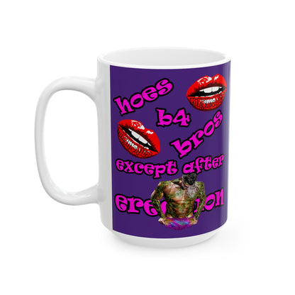 hoes b4 bros - White Mug (purple)