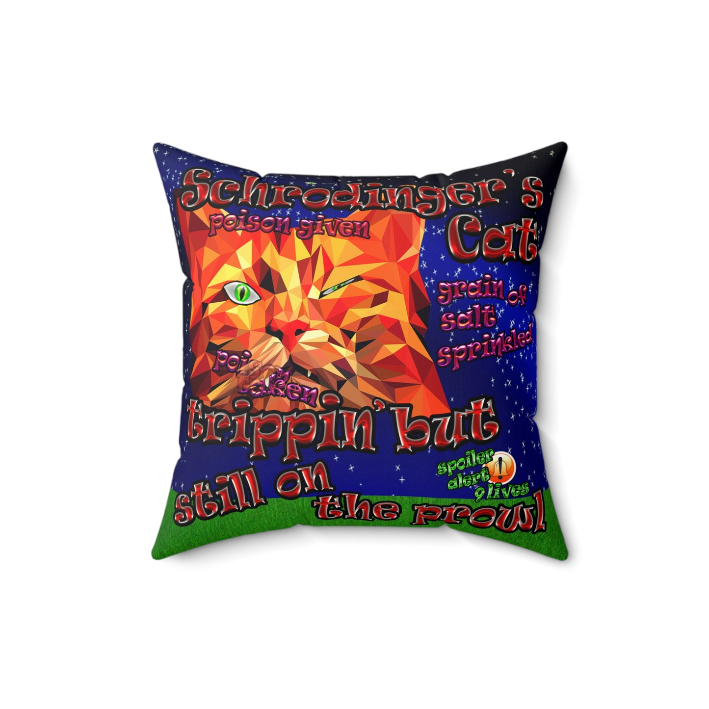 schrodinger's cat - Faux Suede Square Pillow - ('snoops' background)