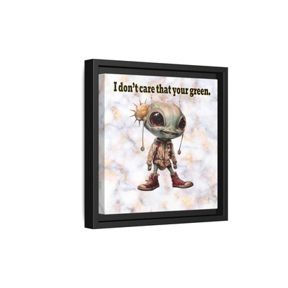 I don't care that your green - framed canvas art (white marble)