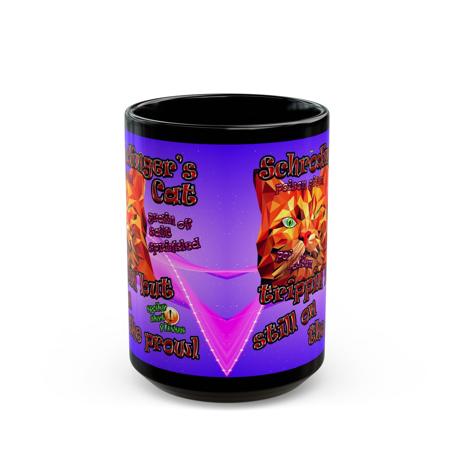 schrodinger's cat - Black Mug (purple-pink wave)