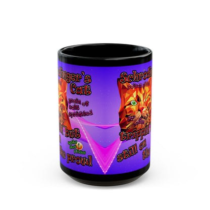 schrodinger's cat - Black Mug (purple-pink wave)