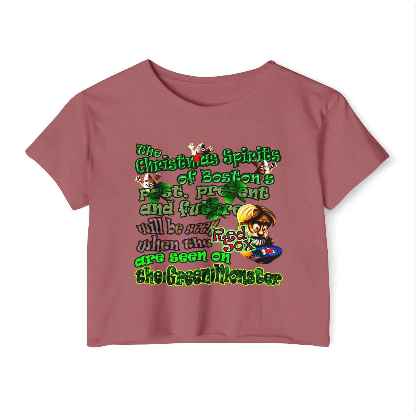 christmas spirits of boston - Women's Festival Crop Top
