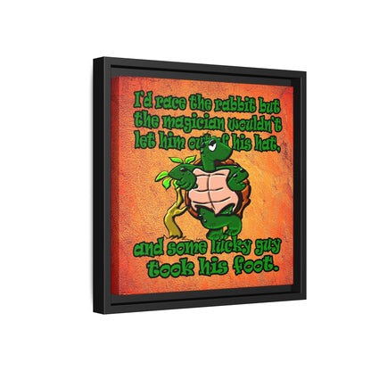 turtle race - framed canvas art (burnt orange)