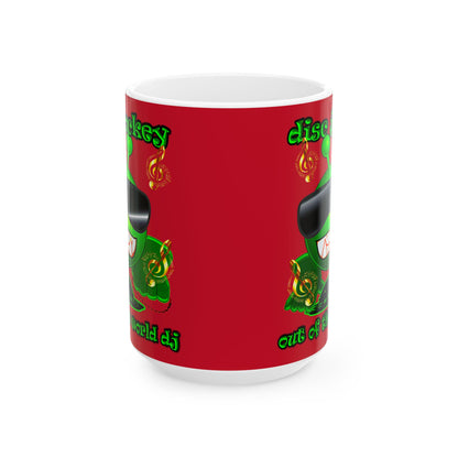disc jockey - White Mug (dark red)