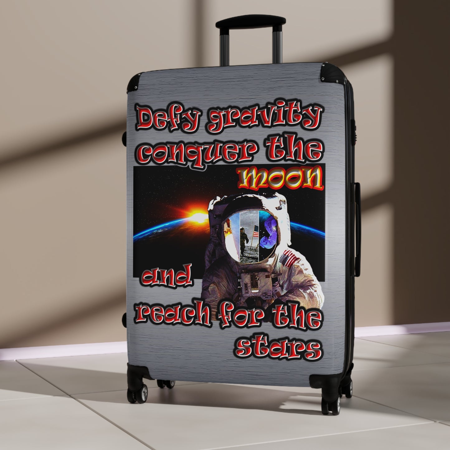 defy conquer reach - Suitcase (brushed nickel)