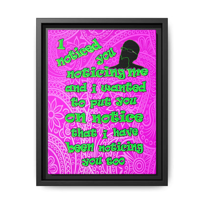 noticed you noticing - framed canvas art (pink swirl)