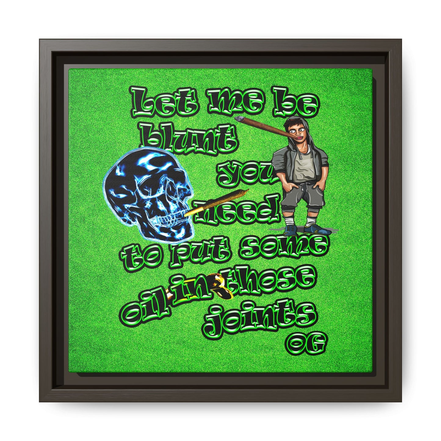 og - framed canvas art (green turf)
