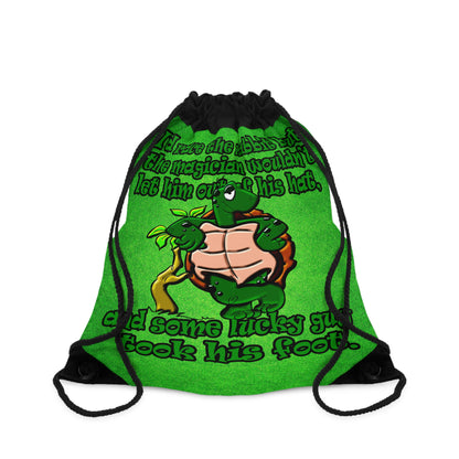 turtle race - Drawstring Bag (green turf)