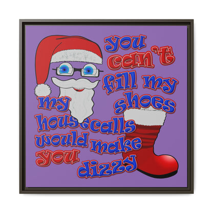 santa's shoes - framed canvas art (light purple)