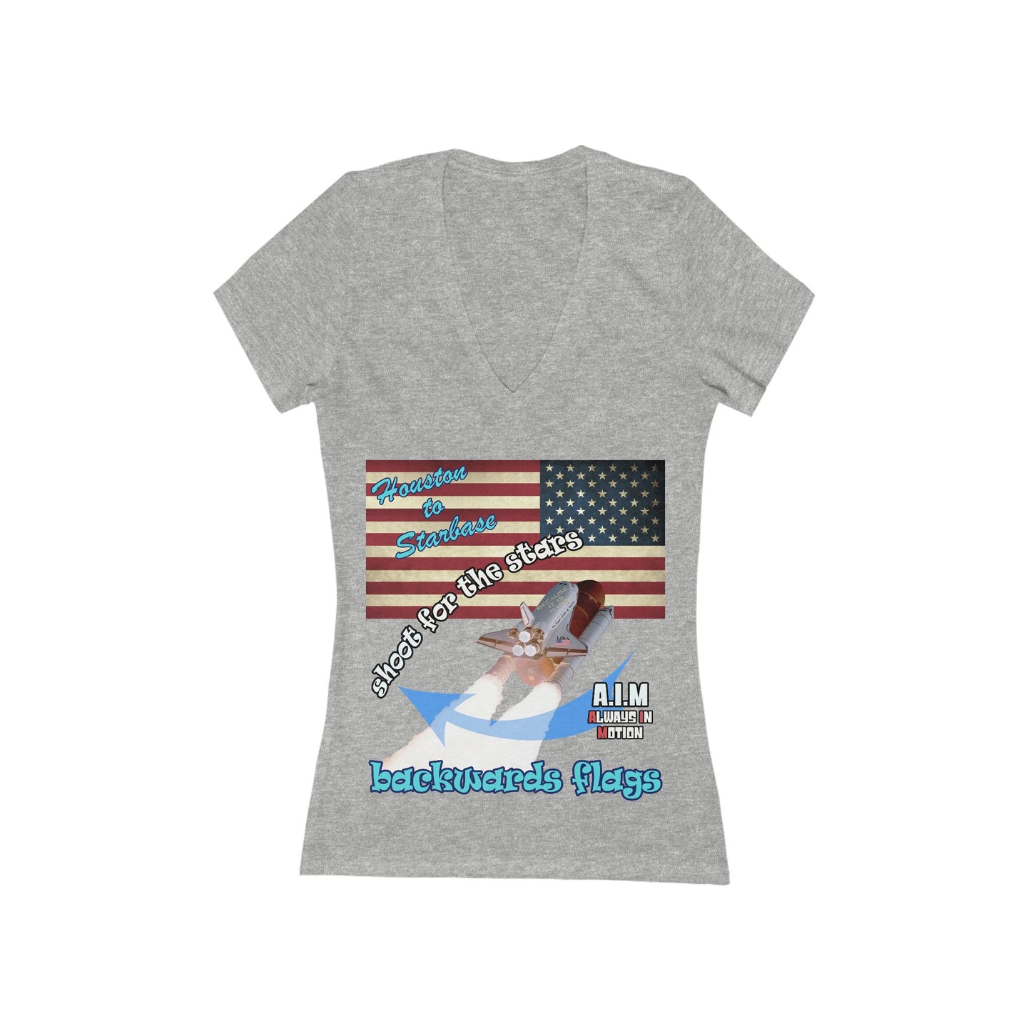 shoot for the stars - Women's Jersey Short Sleeve Deep V-Neck Tee