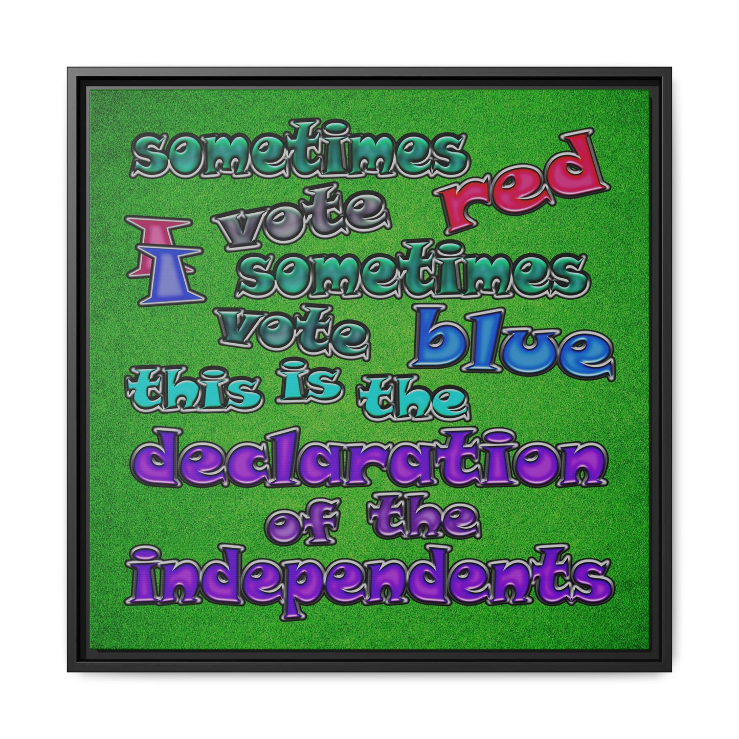 declaration of the independents - framed canvas art (green turf)