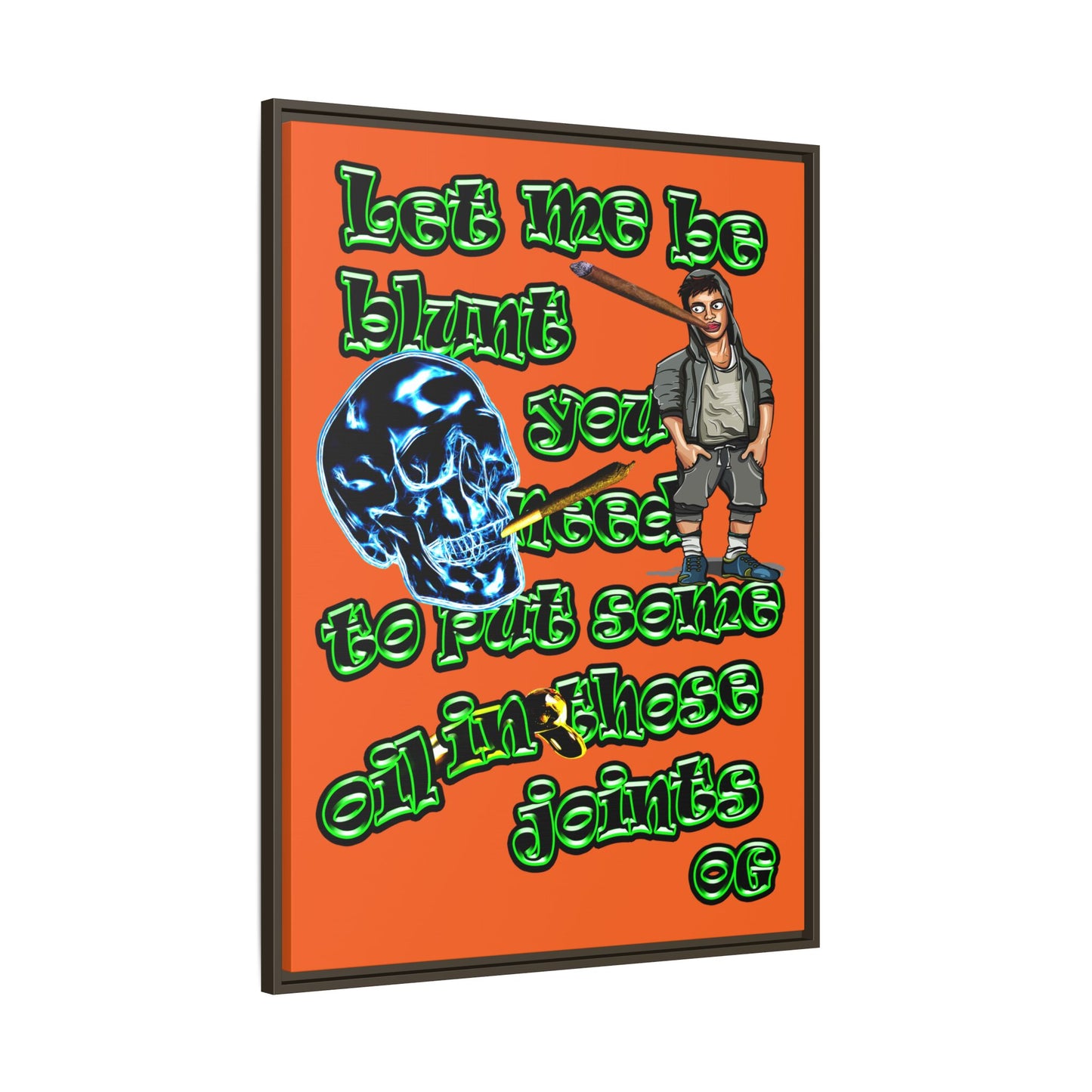 og - framed canvas art (orange)