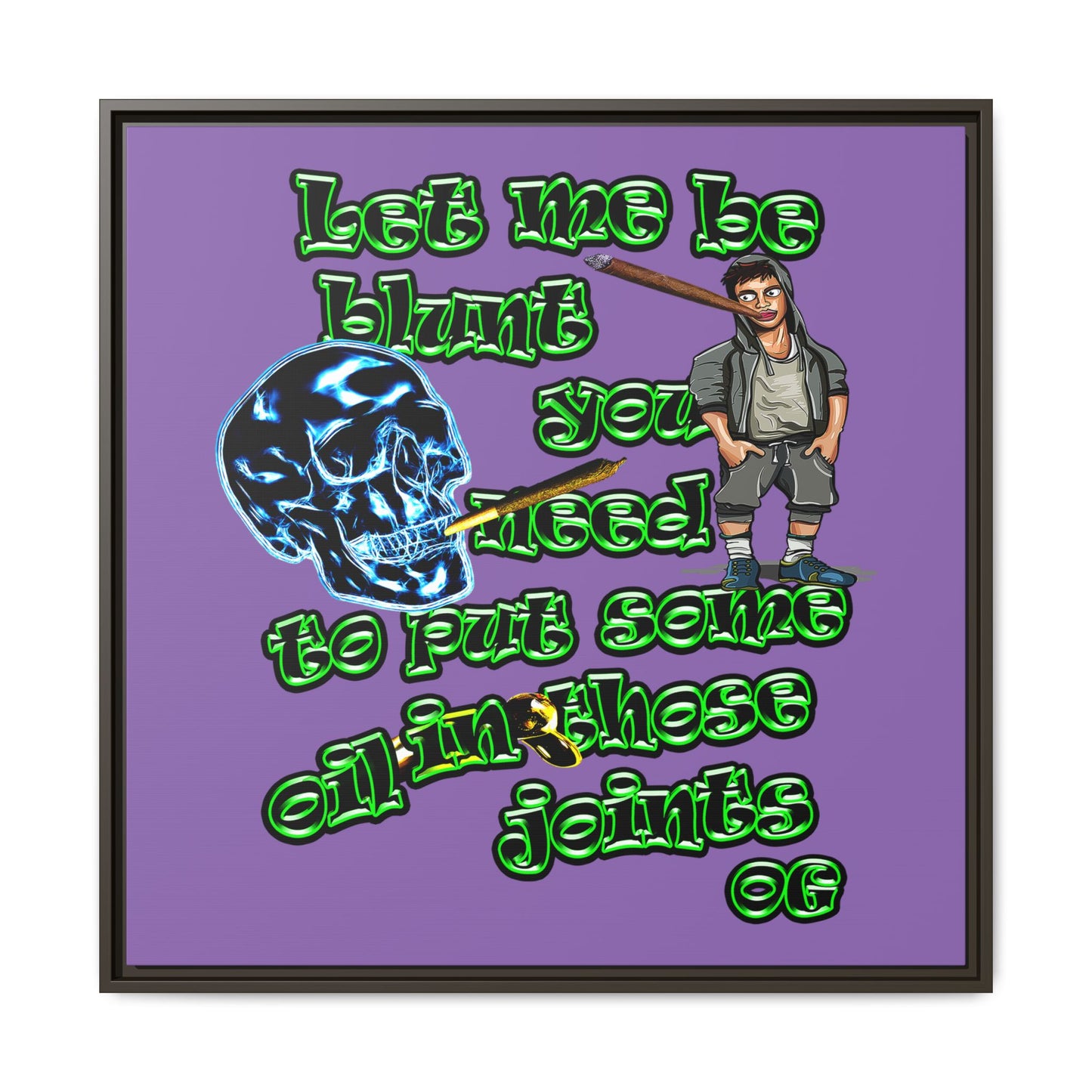 og - framed canvas art (light purple)