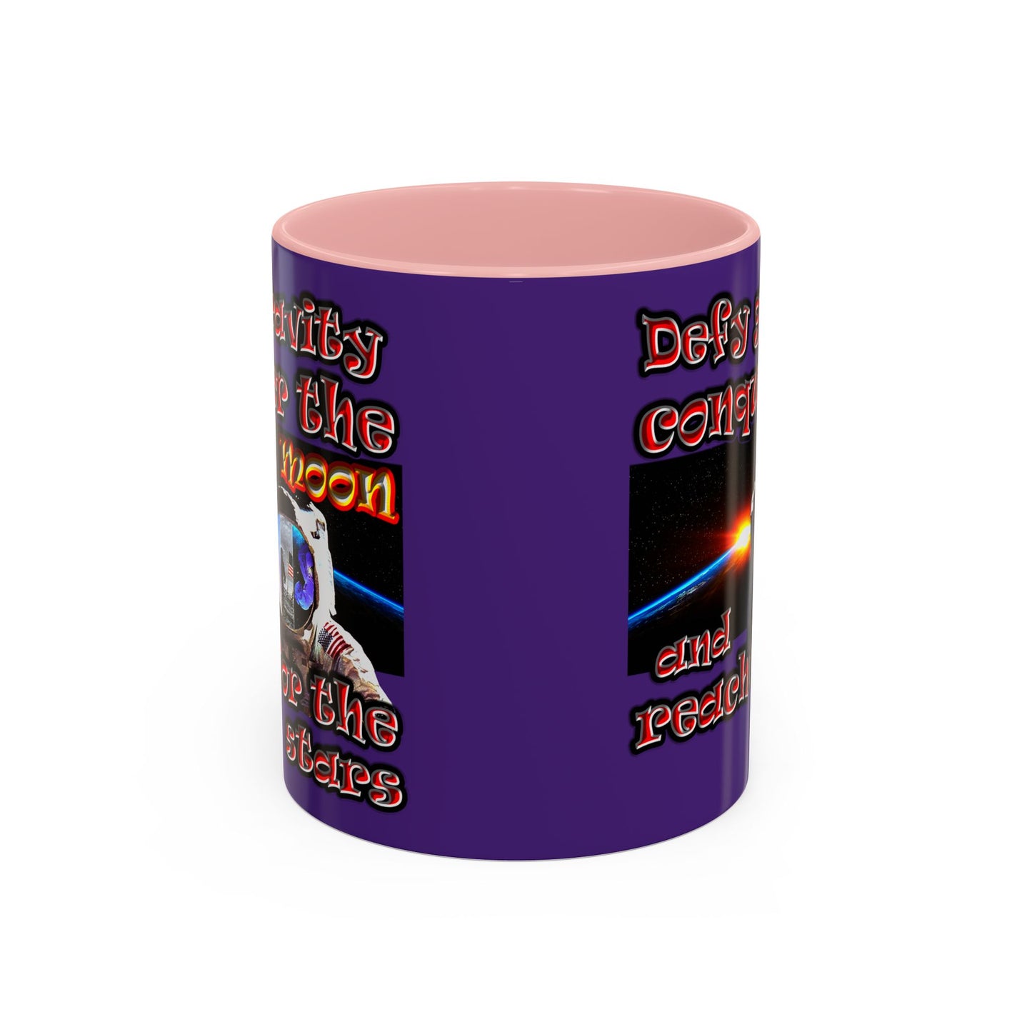 defy conquer reach - Accent Mug (purple)