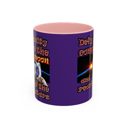 defy conquer reach - Accent Mug (purple)