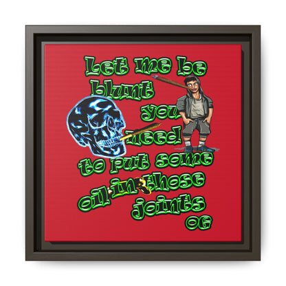 og - framed canvas art (dark red)