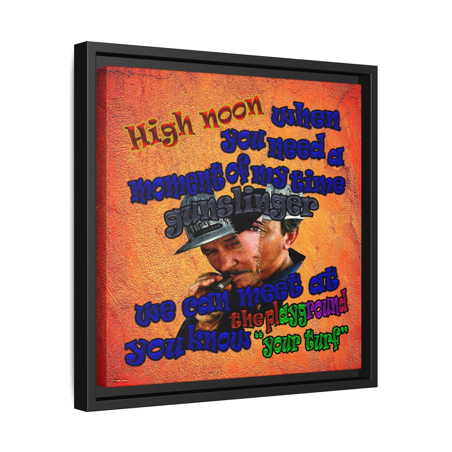 high noon - framed canvas art (burnt orange)