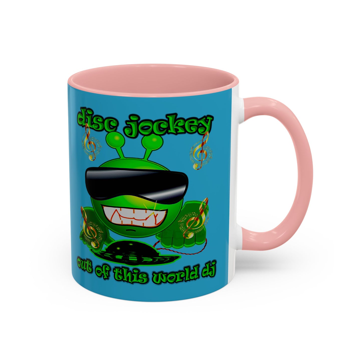 disc jockey - Accent Mug (turquoise)
