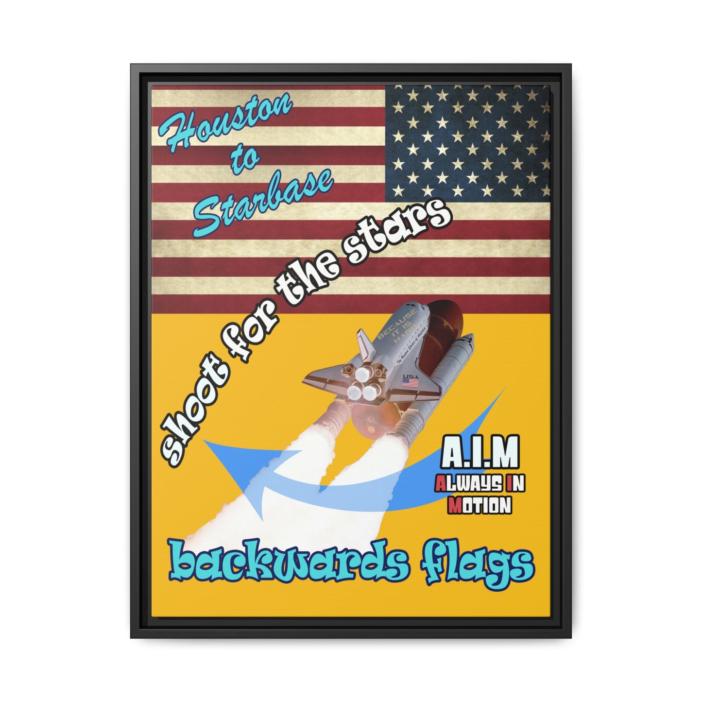 shoot for the stars - framed canvas art (yellow)