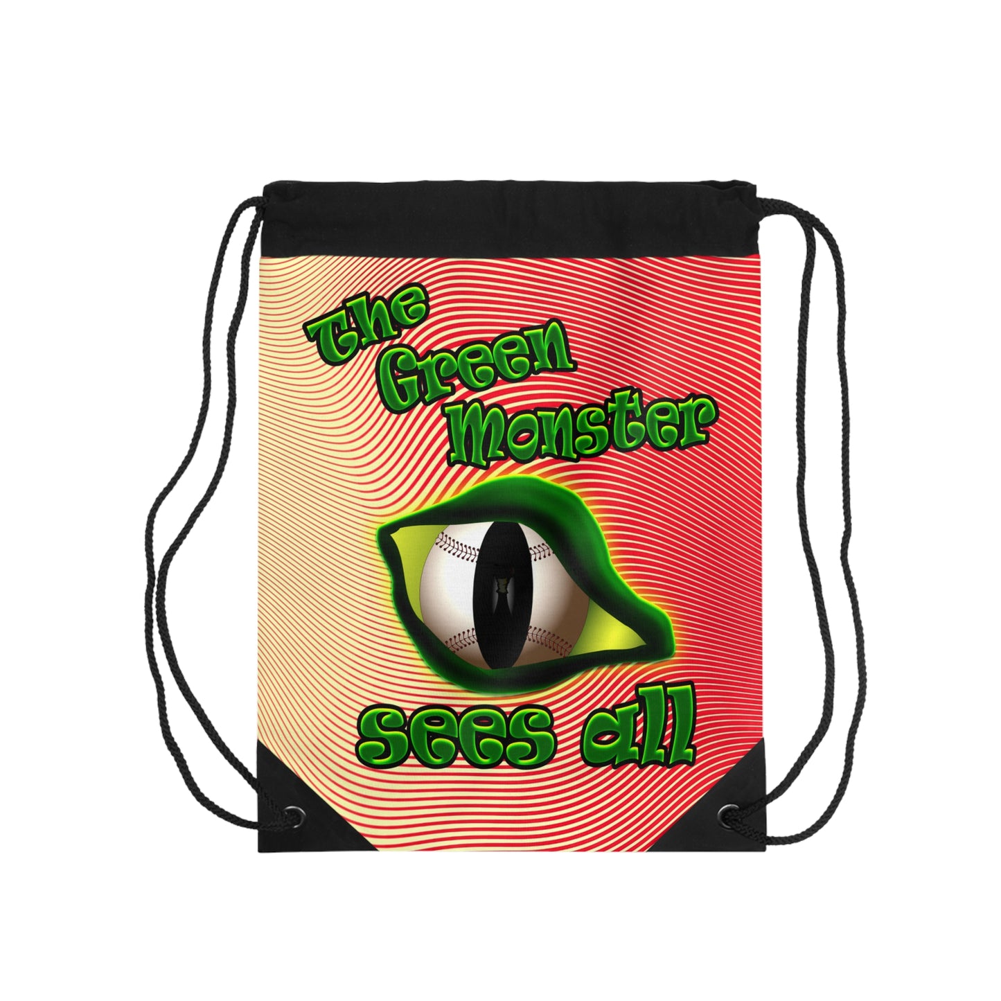 green monster - Drawstring Bag (yellow-orange wave)