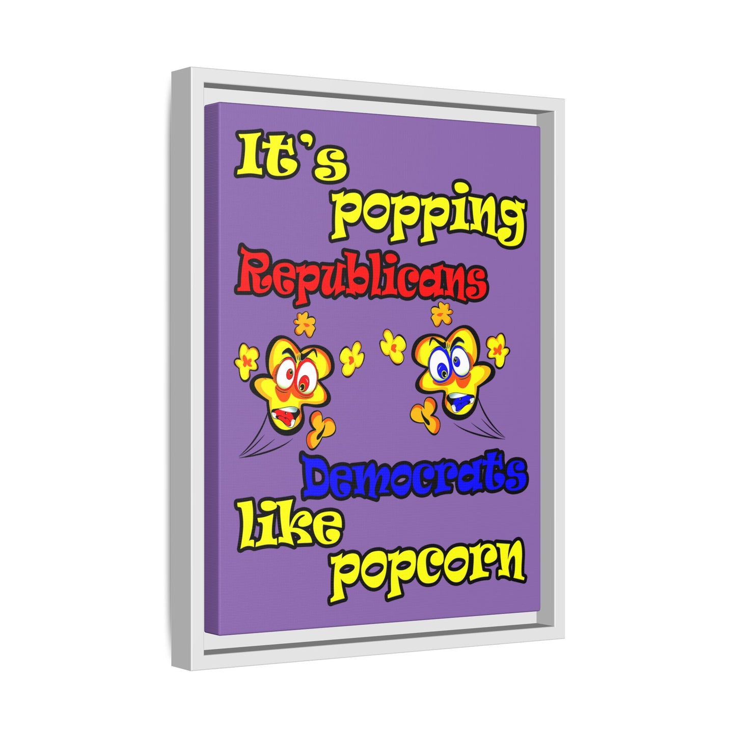 popping like popcorn - framed canvas art (light purple)
