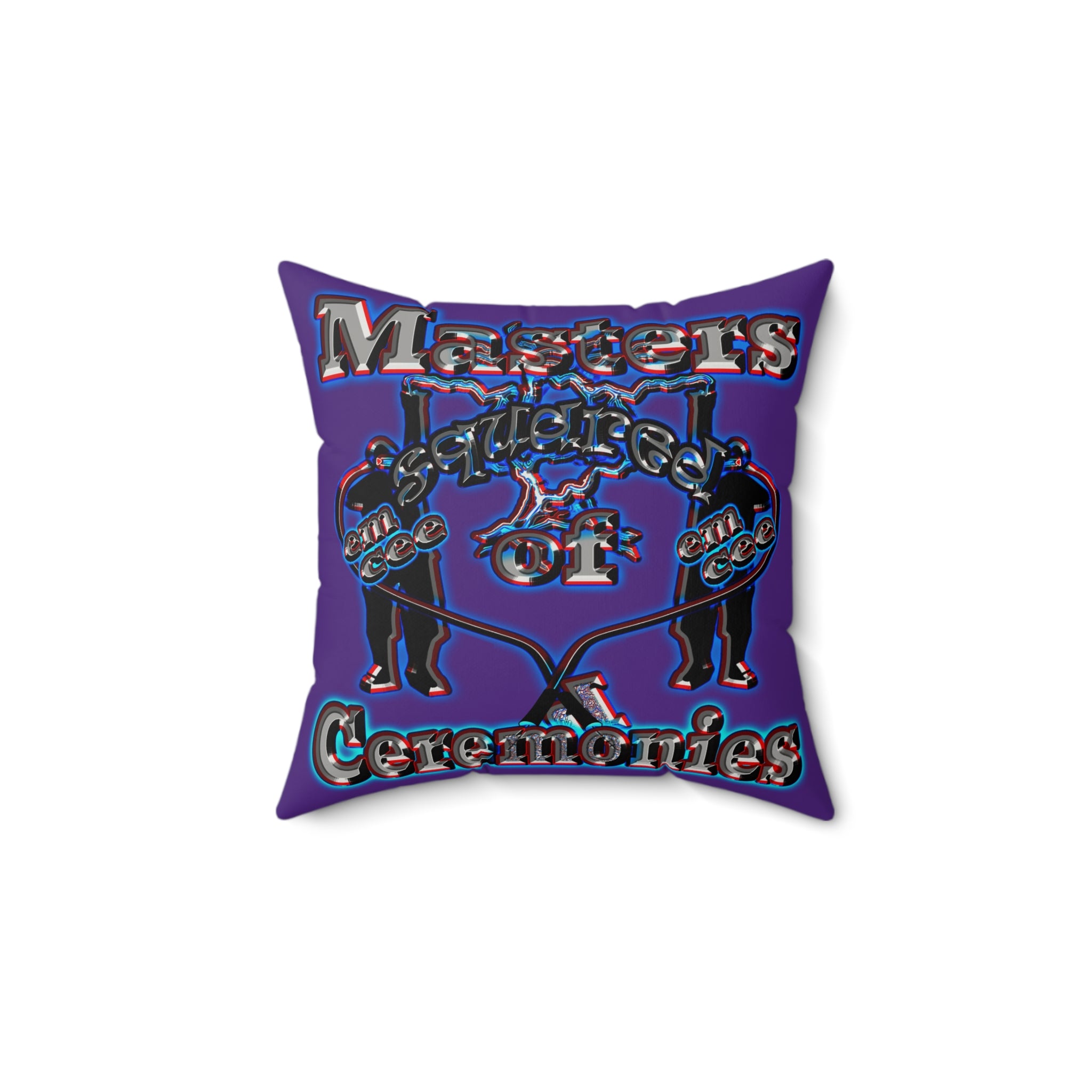 em cee squared - Faux Suede Square Pillow - (purple)