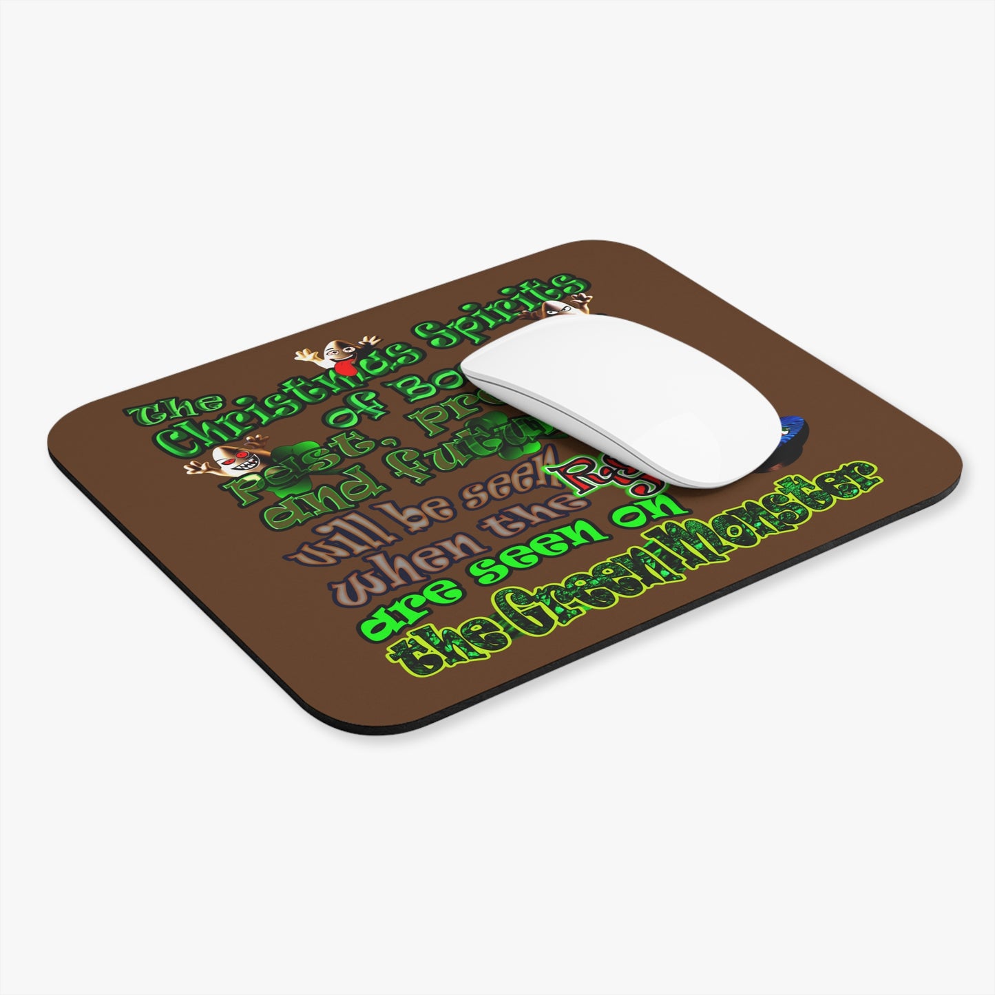 christmas spirits of boston - Mouse Pad (Rectangle) (brown)