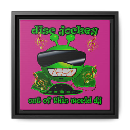 disc jockey - framed canvas art (pink)