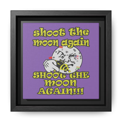 shoot the moon again - framed canvas art (light purple)