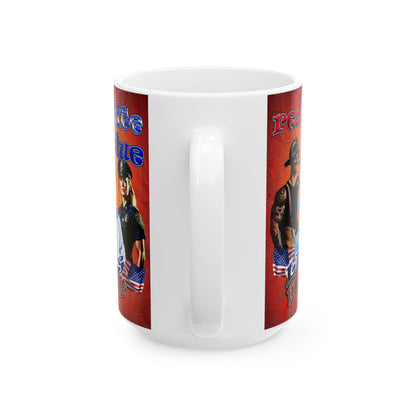 rw&b lives matter - White Mug (burnt orange)