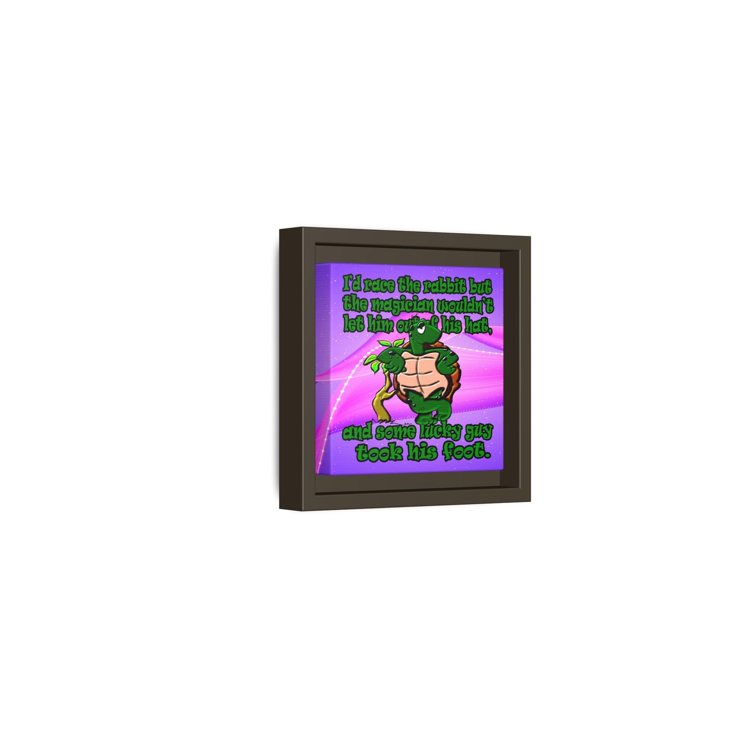 turtle race - framed canvas art (purple-pink wave)